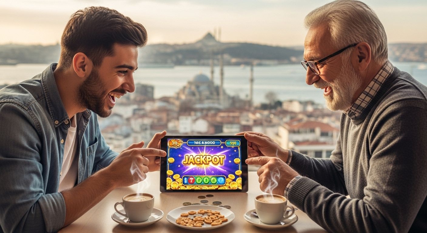 İstanbul’da iki oyuncu tabletle jackpot oynuyor